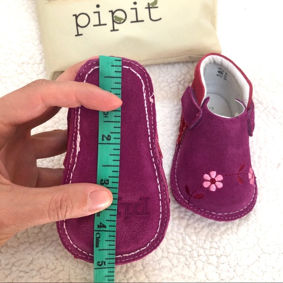 Pipit Suede Flower Fuchsia Strawberry Baby Shoes 4 - Picture 12 of 12